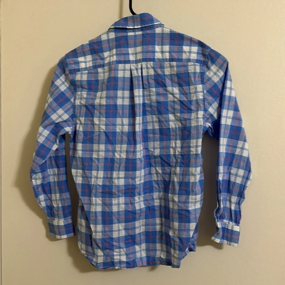 EUC Vineyard Vines Blue Plaid Button Down‎ Shirt Small (8-10)